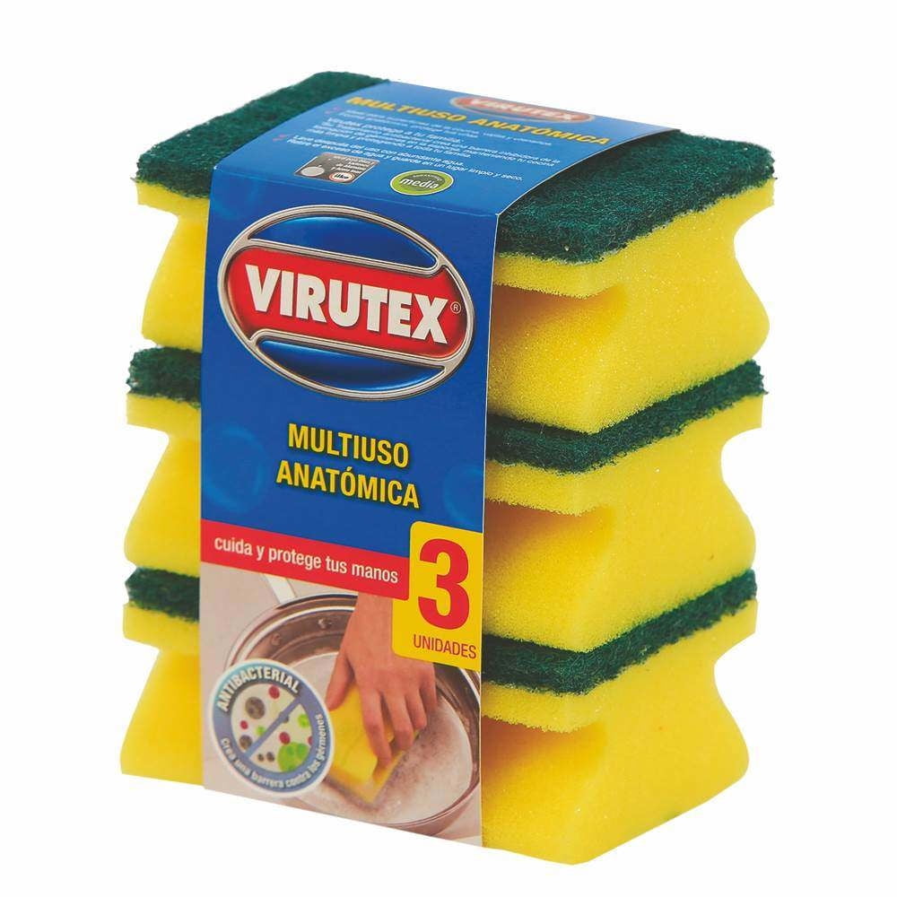 Virutex - Esponja Multiuso Antibacterial Acanalada