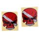 thumbnail image 4 of 2 Piezas Reflectantes Buceo Buzo Kayak Pegatina Calcomanía Calavera Roja, 4 of 5