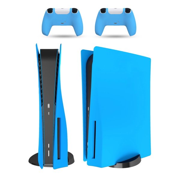Cubierta frontal PEYANZ Star Blue para PS5 Disc + 2 fundas para controladores