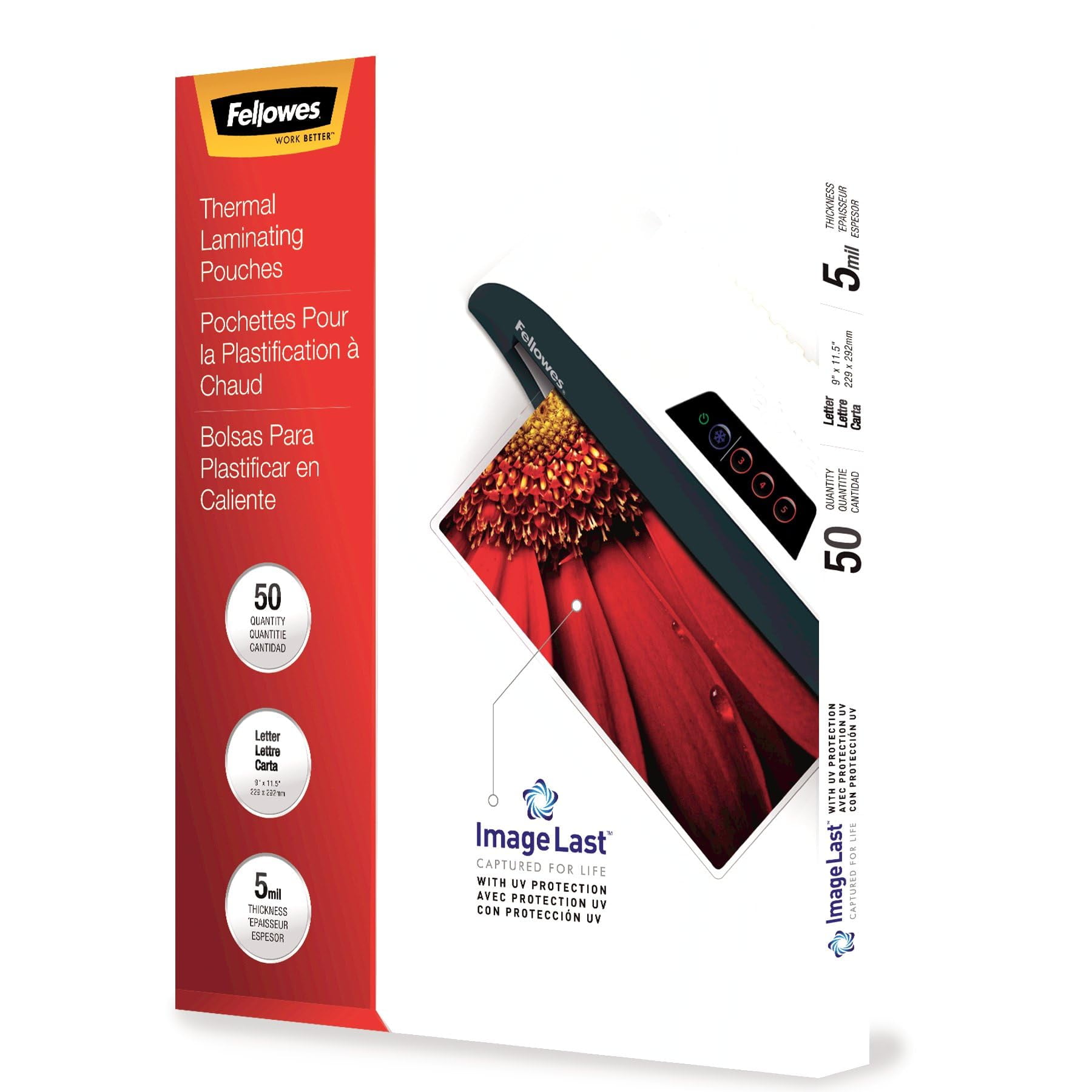 Sobres De Laminado Fellowes Tamaño Carta, 50 Unidades, 5 Mil