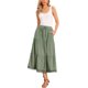 thumbnail image 2 of INSPIRE CHIC Falda Maxi de Verano para Mujer con Cintura Alta Elástica, Línea A en Capas, Casual para la Playa, Larga, XL Gris Verde, 2 of 6