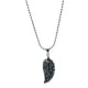 thumbnail image 1 of Collar Con Colgante De Ala En ángulo Con Piedras Preciosas Grabadas, Obsidiana De Copo De Nieve Unisex, 1 of 3