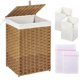 thumbnail image 1 of Cesto de ropa GREENSTELL de 60 litros con tapa, 2 bolsas forradas y 2 bolsas de malla, 1 of 8