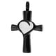 thumbnail image 1 of Crucifijo cruzado de acero inoxidable Love Heart Pendant Keepsake Memorial Black, 1 of 5