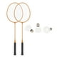 thumbnail image 4 of 2 Raquetas De Bádminton Con 3 Bolas De Nailon, Raquetas De Bádminton De Entrenamiento Familiar, Amarillas, 4 of 5