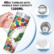 thumbnail image 5 of La Oruga Muy Hambrienta Vaso aislado de acero inoxidable con asa, diseño temático, regalo para familia, amigos y fans; incluye pajita y encaja en el portavasos estándar, 40 oz, 5 of 6