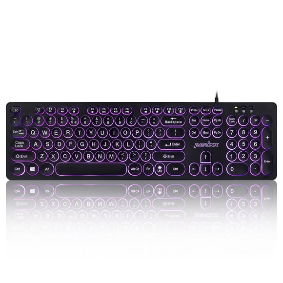 Teclado Perixx PERIBOARD-317R Retroiluminado USB de Gran Formato