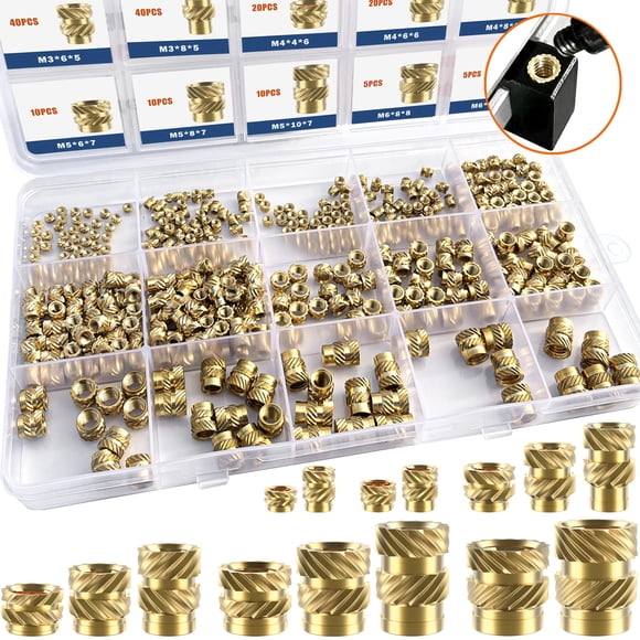 Insertos roscados Ktehloy 400 piezas M2 M2.5 M3 M4 M5 M6 latón