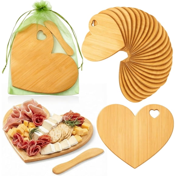Tabla Corazón Bambú Mini Nuenen 50 unidades con cuchillos