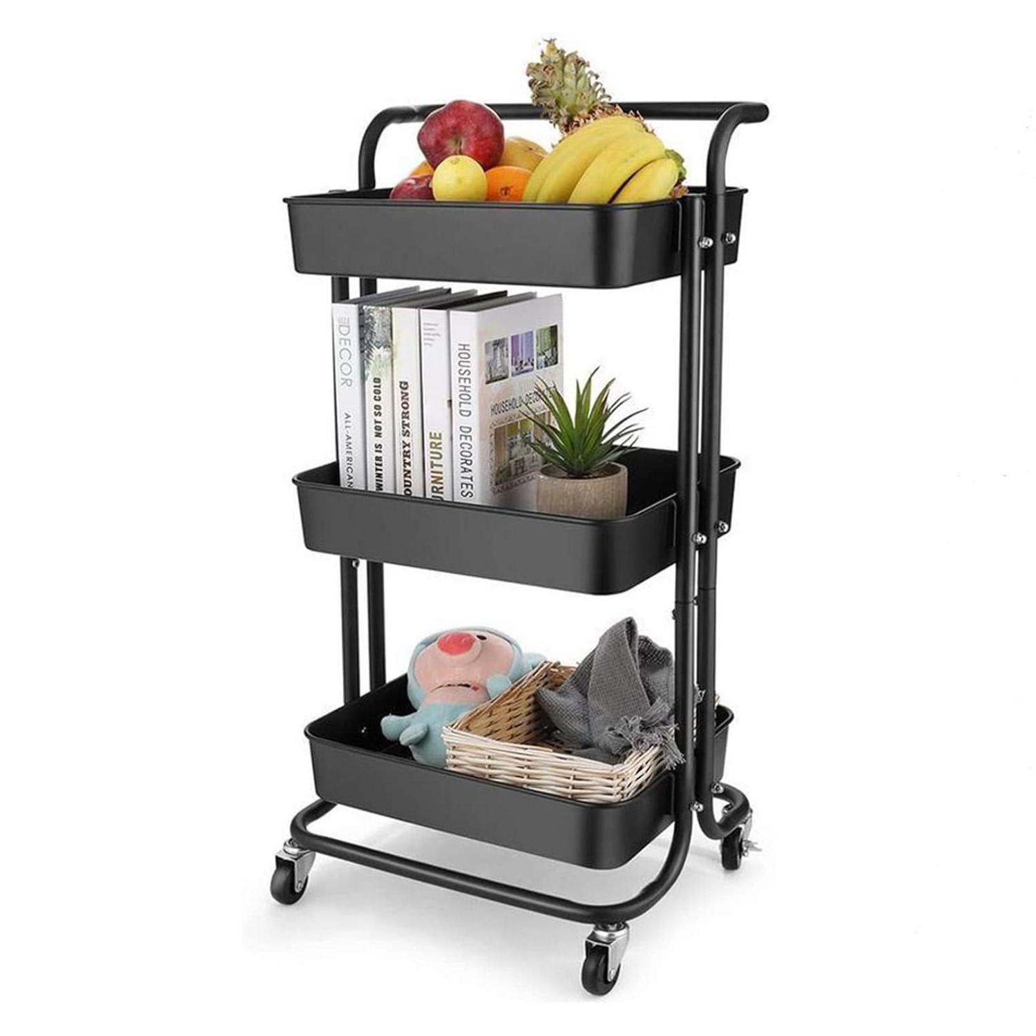 Bianca Home - Carrito De Almacenamiento 3 Niveles Con Rueda