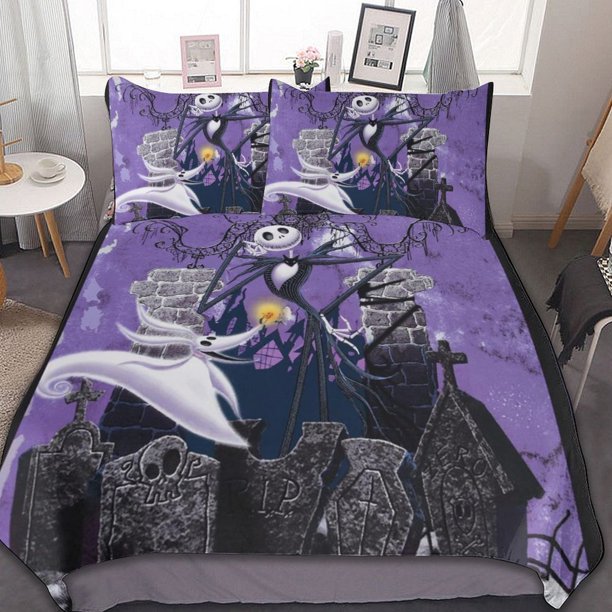 The Nightmare Before Christmas 3 Pcs Bed Breathable Duvet Cover Soft All Seasons Bedding Set