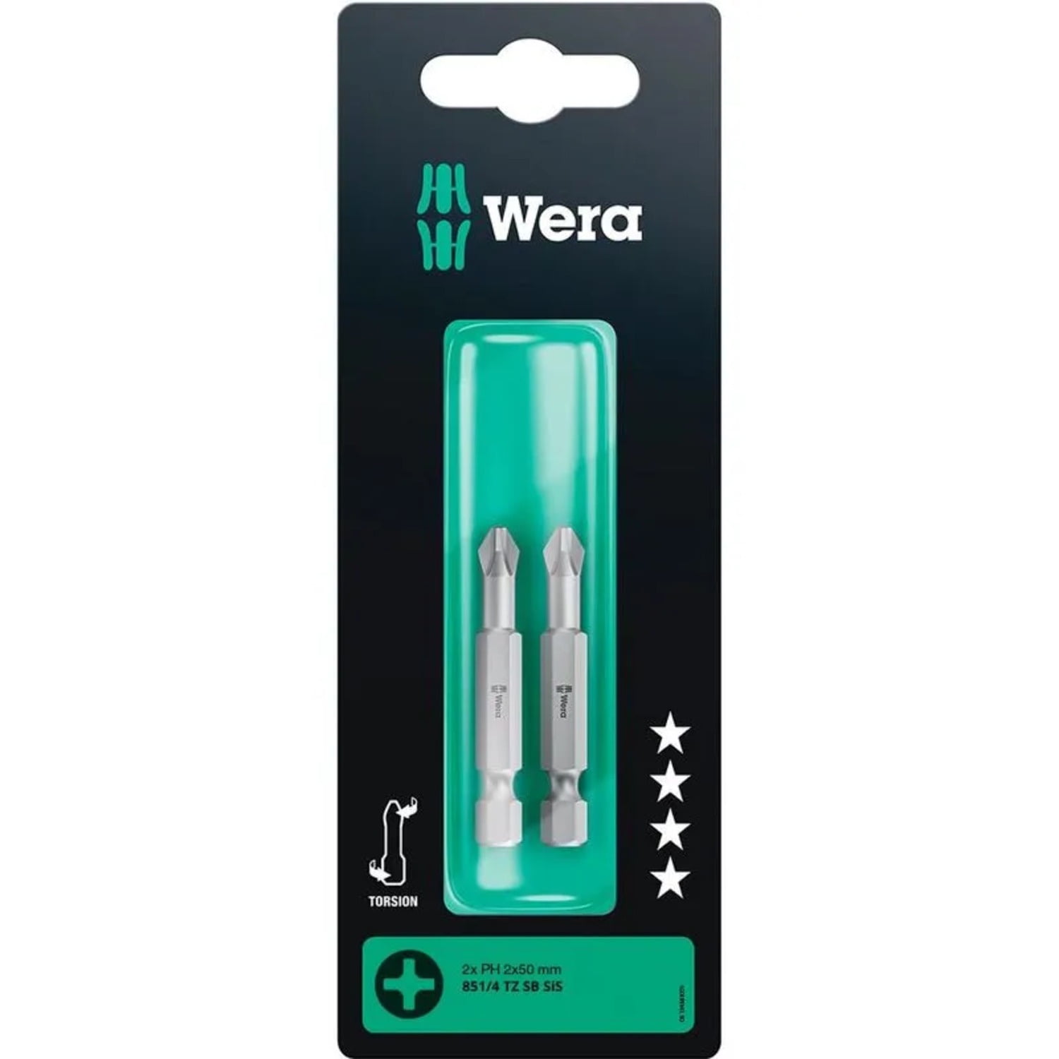 Wera - Set 2 Puntas Phillips Ph2 X 50 Mm Torsión