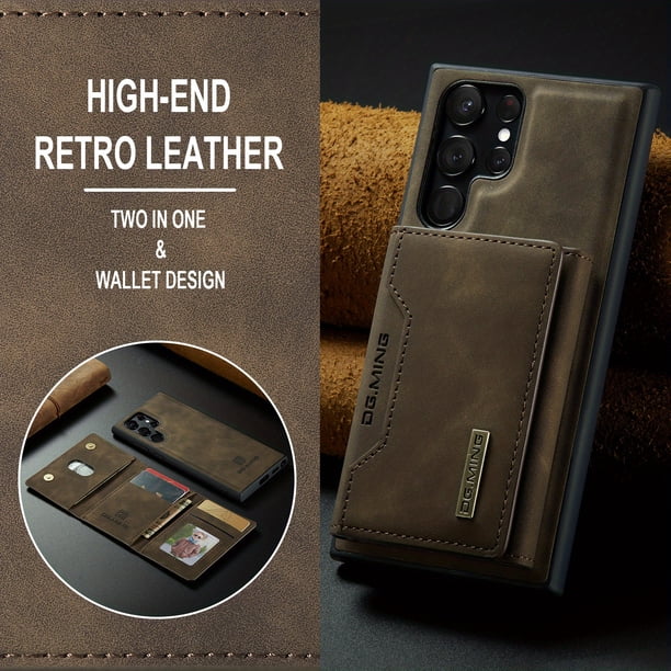 Wallet Case For Samsung Galaxy S23 Ultra / S23 / S23 Plus With Card Holder,Detachable Magnetic Faux Leather Kickstand Case With 8 Card Slots,Shockproof Cover