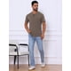 thumbnail image 2 of INSPIRE CHIC Camisetas Henley de Hombre Casual de Verano con Mangas Cortas Botón Básico M Marrón, 2 of 5