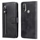 thumbnail image 1 of Funda con Cremallera para Motorola MOTO E20/E30/E40, Carcasa Cartera de Cuero PU con Soporte y Tarjetero, 1 of 6