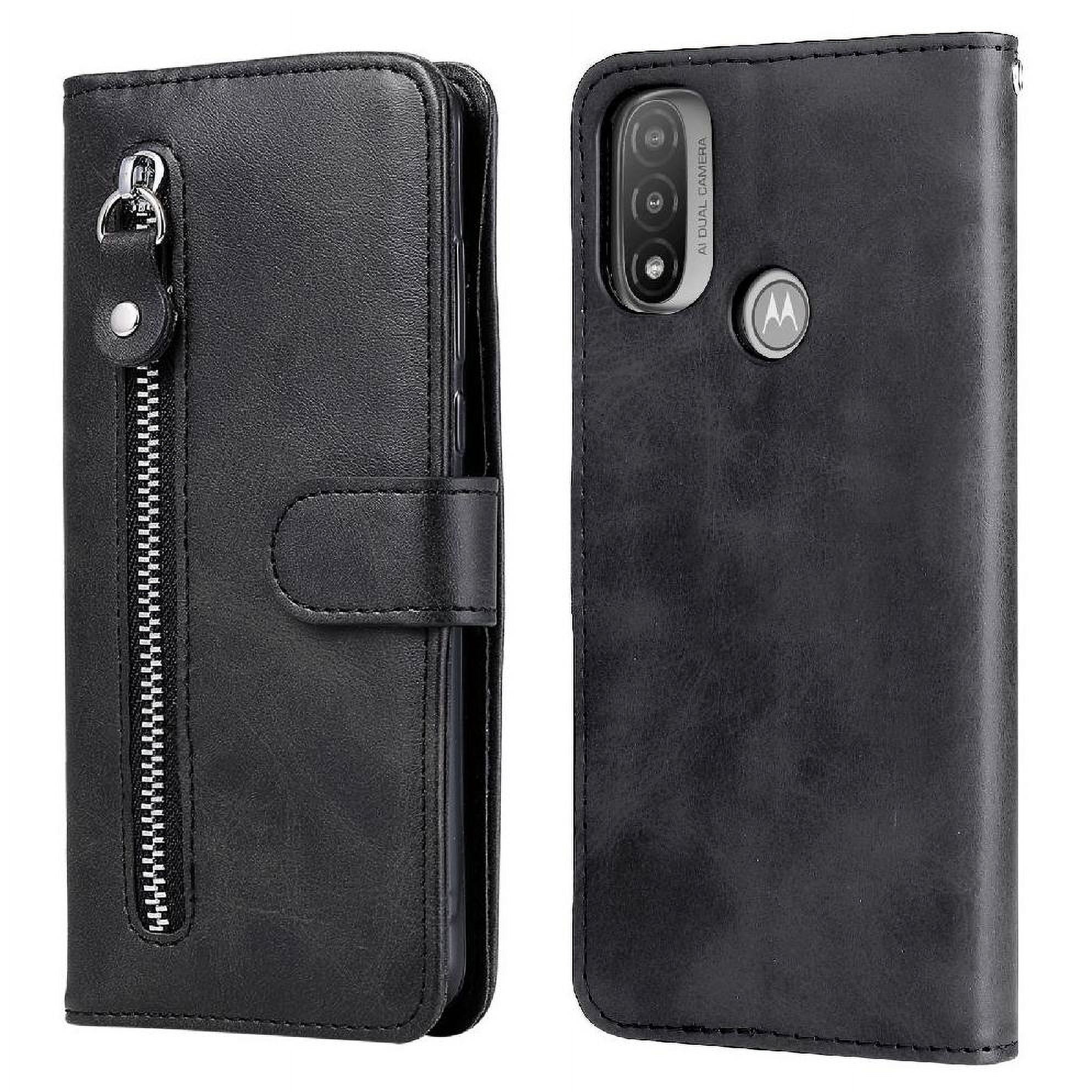 Gangxun - Funda Con Cremallera Para Motorola Moto E20/e30/e40, Carcasa Cartera De Cuero Pu Con Soporte Y Tarjetero
