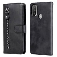 Gangxun - Funda Con Cremallera Para Motorola Moto E20/E30/E40, Carcasa Cartera De Cuero Pu Con Soporte Y Tarjetero
