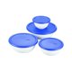 thumbnail image 1 of Juego de cuencos Sterilite de 8 piezas, cubiertos, multitamaños, 2,5 L, blanco y azul, 1 of 6