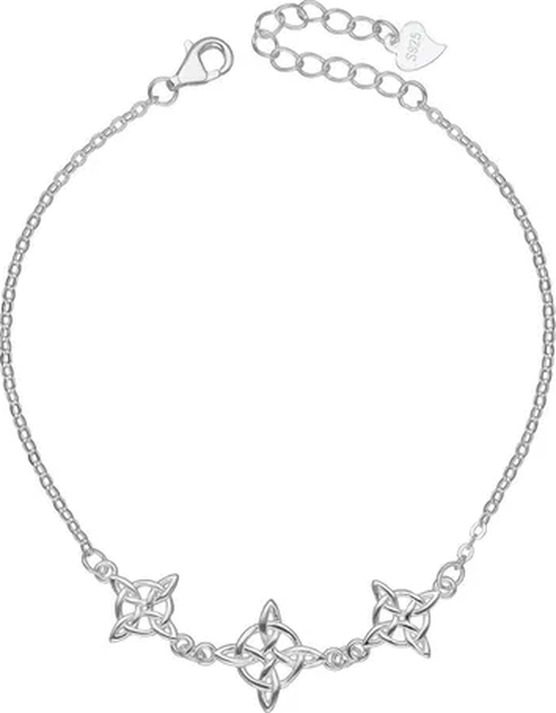 Genérico - Pulsera Nudo Brujas Plata Fina Protección