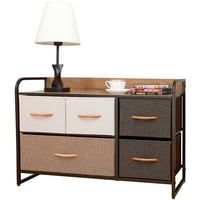 Cajonera Comoda 5 Cajones Carry All Rack Metal Madera Tela Premium