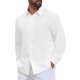 thumbnail image 4 of Camisas de Lino con Botones de Manga Larga para Hombre con Bloque de Color y Encaje Talla XL Blanco, 4 of 6
