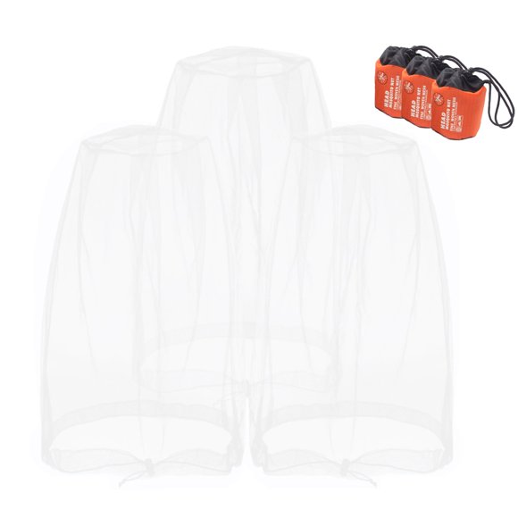 Red para Cabeza contra Mosquitos Anvin 3 unidades Blanca con Bolsas de Almacenamiento