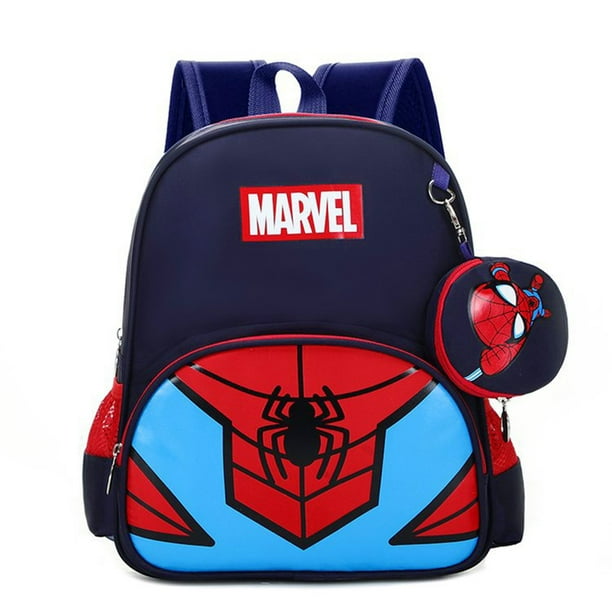 Marvel Spiderman Backpacks Super Heroes Student School Bag Cartoon 3D Stereo Kindergarten Backpack Children's Travel Bag Gift