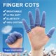 thumbnail image 3 of Finger Cots Dimora, paquete de 60 unidades, tamaño mediano, azul, 100% algodón, 3 of 7
