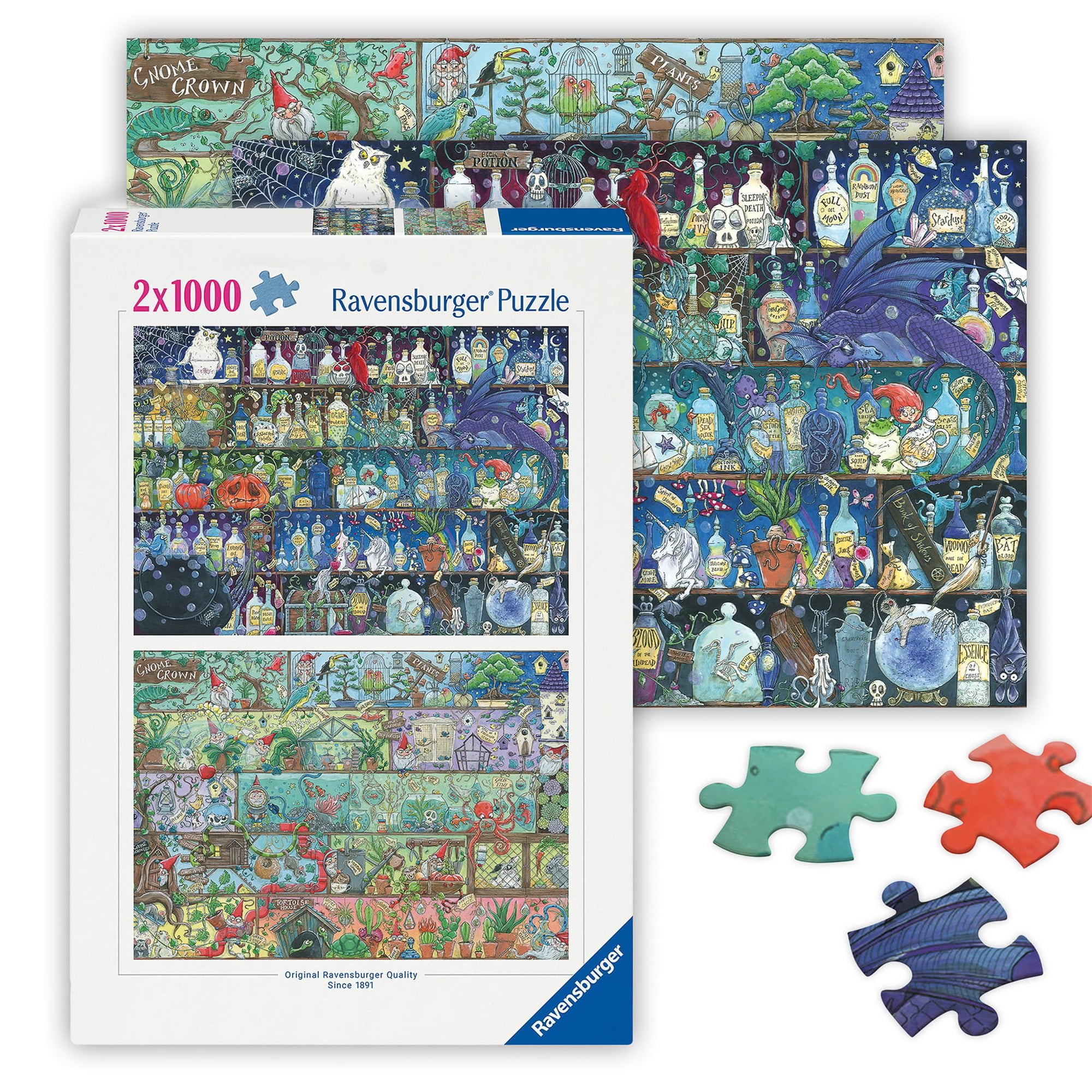 Rompecabezas Ravensburger Magic Shelts 2x1000 Piezas
