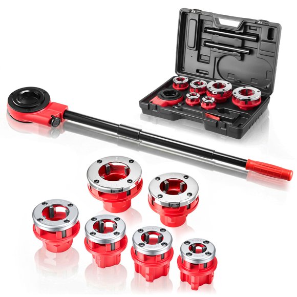 Roscatubos VEVOR 1/2"-2" NPT Kit de 6 matrices con trinquete