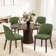 thumbnail image 1 of Sillas de comedor COLAMY tapizadas, juego de 4 con patas de madera, color verde, 1 of 6
