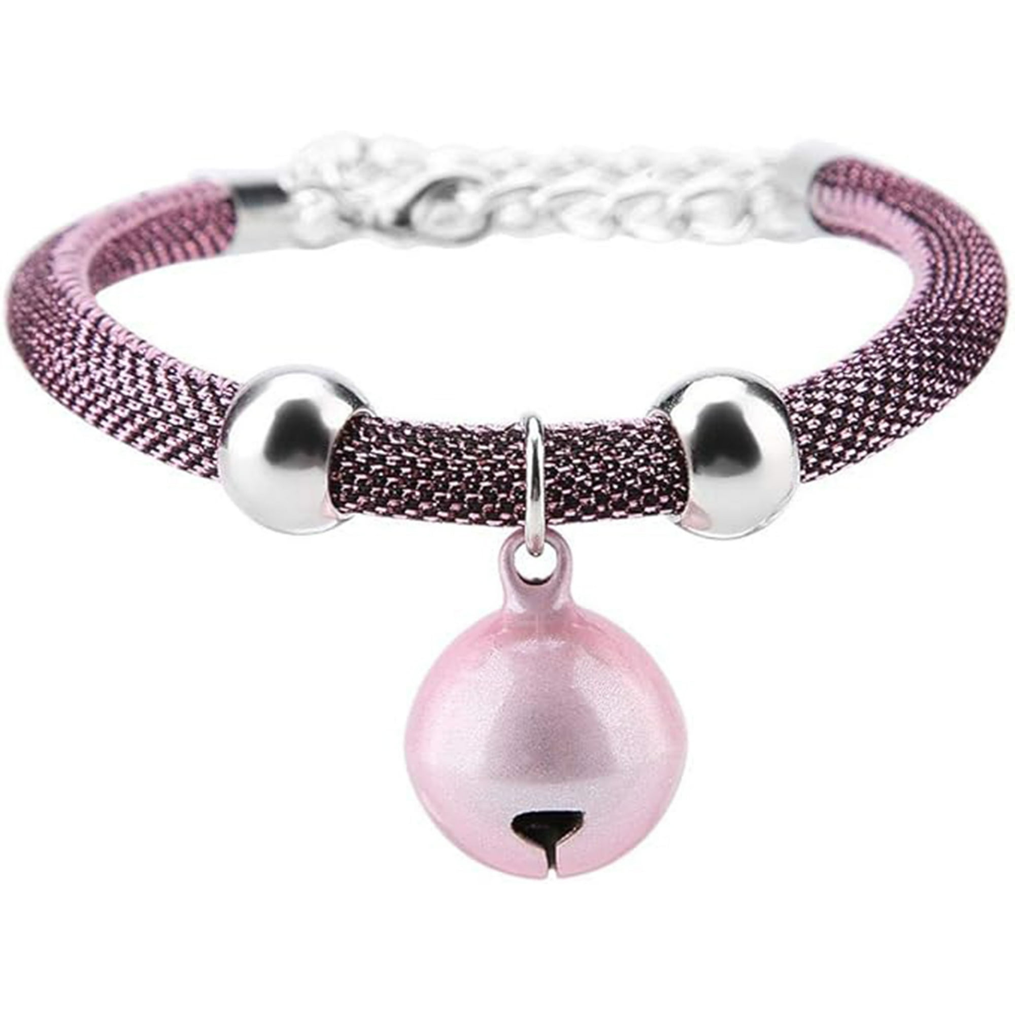 Veat00l - Collar Ajustable Para Mascotas, Collar De Campana Para Gatitos Y Cachorros, Selección De Nylon De Alta Calidad, Campana Para Mascotas Con Cadena De Extensión
