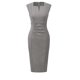 thumbnail image 2 of INSPIRE CHIC Vestido de Tubo para Mujer Regreso a Clases Atuendo de Maestra Vestido de Trabajo Profesional sin Mangas para Oficina Gris Claro L, 2 of 6