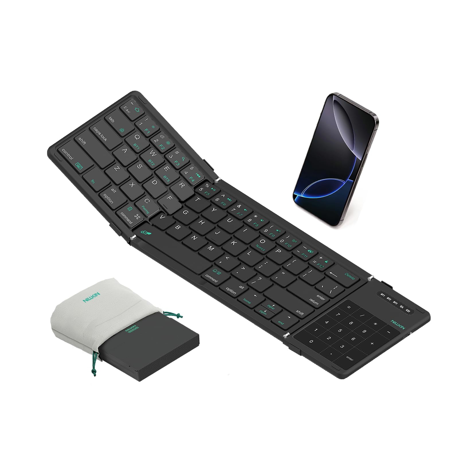 Teclado Bluetooth Plegable Nillkin Con Touchpad Y Teclado Numérico
