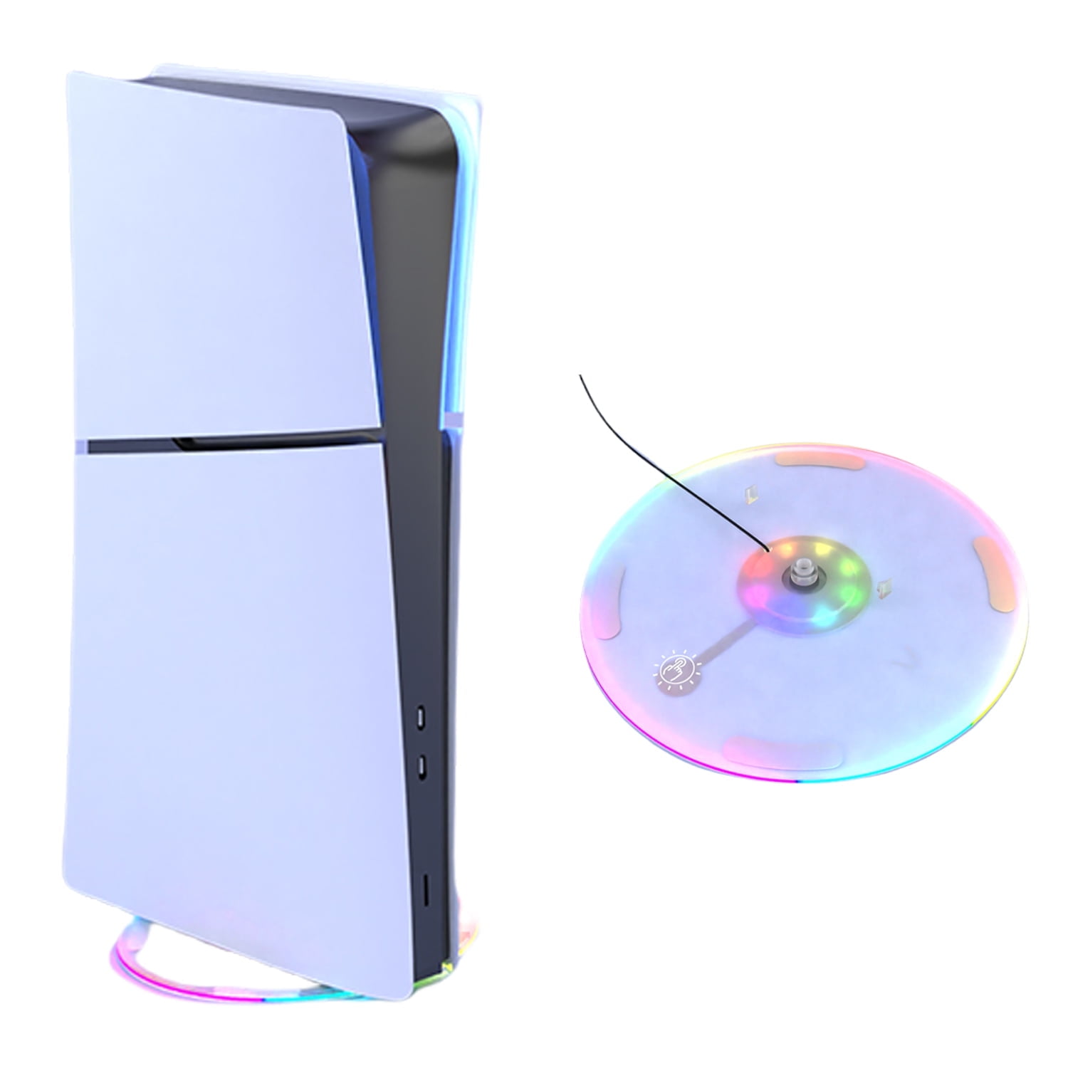 Soporte Vertical Aaronmei Rgb Transparente Ps5 Y Ps5 Slim
