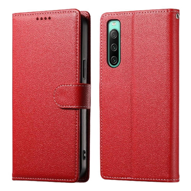 Funda para FOXDOCK Sony Xperia 10 IV– Cuero Premium, 3 ranuras para tarjetas, Protección contra impactos