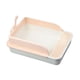 thumbnail image 1 of Bandeja Higiénica Para Gatos Robusta Con Lateral Alto Para Animales Pequeños Orinal Inodoro Para Gatitos Blanco Y Rosa XL, 1 of 6