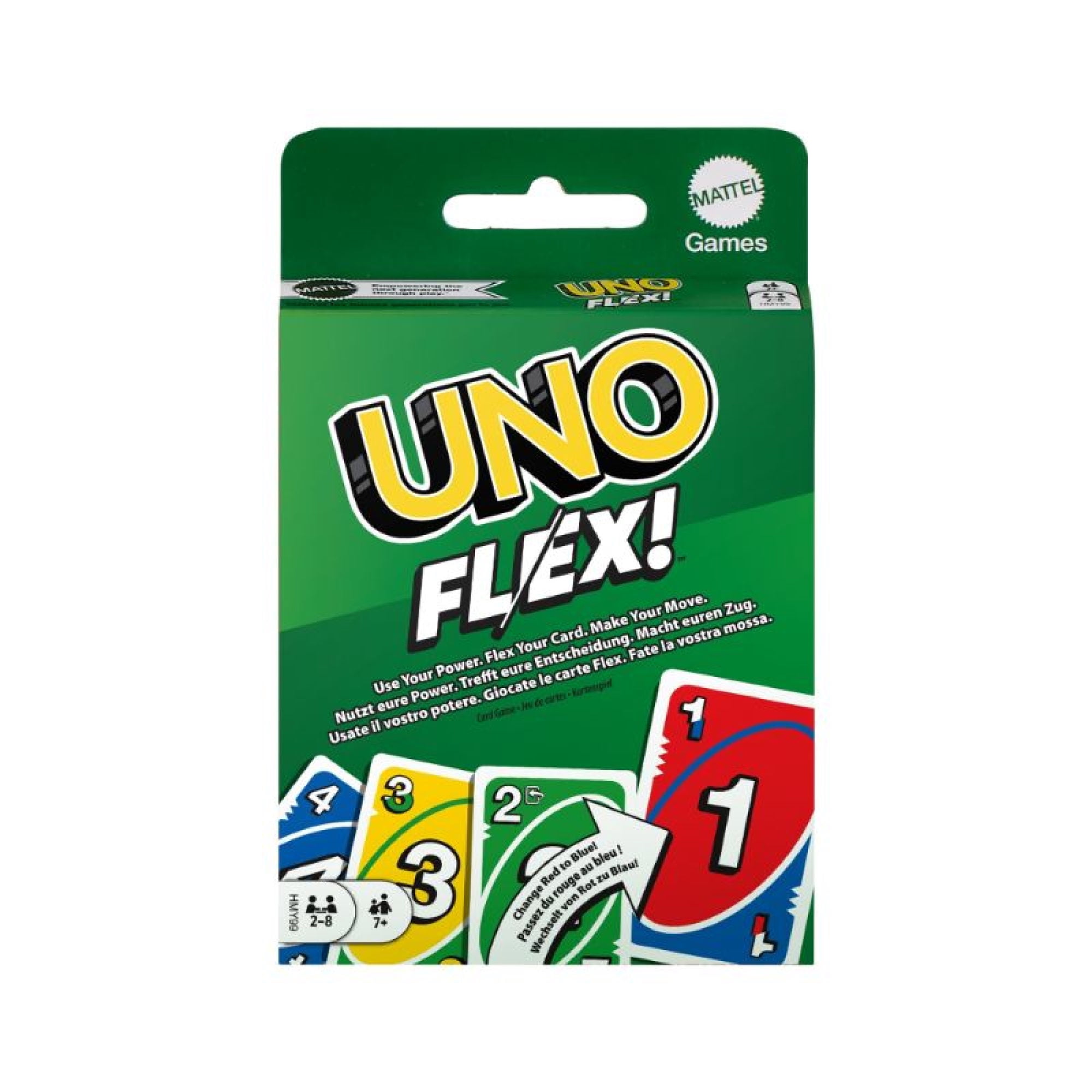 Juego de Mesa UNO Flex Cartas Cambia Color Dinámica Flexible 7 años+