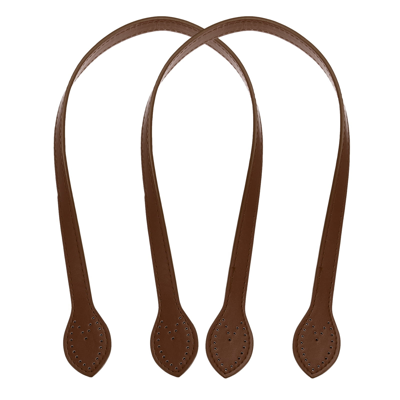 2 piezas de correas de cuero para bolsos de 24 pulgadas (60 cm) con oreja, color café claro