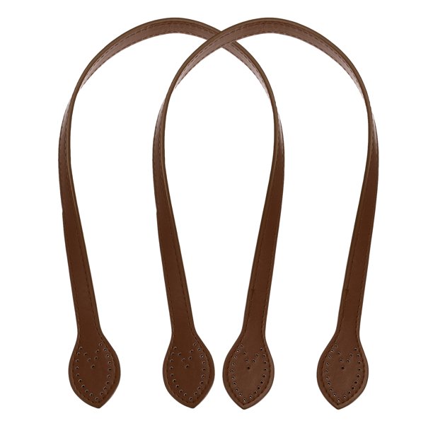 2 piezas de correas de cuero para bolsos de 24 pulgadas (60 cm) con oreja, color café claro