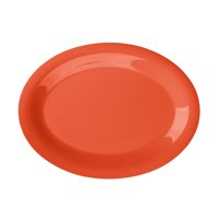 Imahe - Set 4 Plato Ovalado Melamina Naranjo 30 X 23 Cm