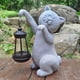 thumbnail image 3 of Estatua solar de gato para jardín Qobumy de resina 17x13x25 cm, 3 of 7