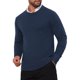 thumbnail image 4 of INSPIRE CHIC Suéter de Punto Suave de Cuello Redondo de Manga Larga Clásico de Color Sólido para Hombre M Azul Marino, 4 of 6