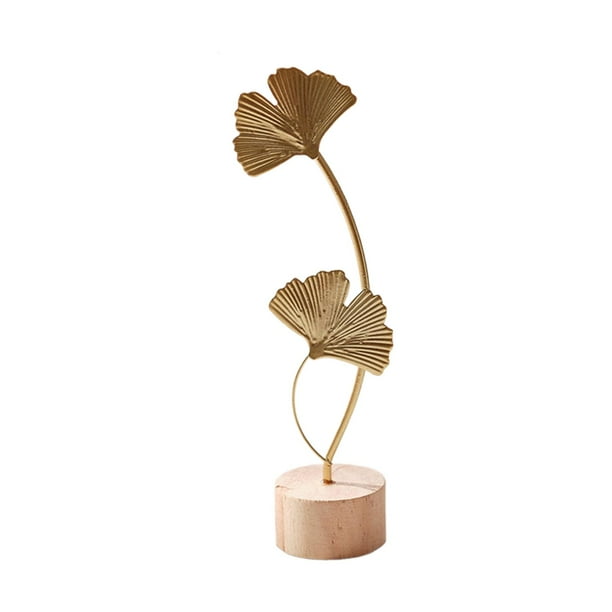 Escultura de hoja, estatua de hoja de Metal, estatuilla en forma de hoja, artesanía, adorno creativo nórdico, escultura abstracta para mesa, fiesta, h Estilo A