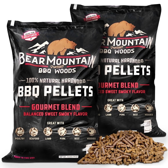 Paquete de 2 bolsas de 20 kg de pellets de madera Bear Mountain Gourmet Blend