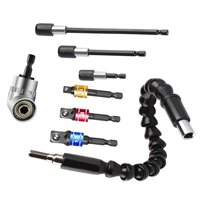 Ioensy - Herramienta De Destornillador De Extensión De Adaptador De Taladro De Ángulo Recto De 1/4 ""8Pcs