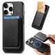 thumbnail image 1 of Funda de Cuero Magnética con Tarjetero para iPhone 15 Pro Cubierta Delgada Negro, 1 of 5