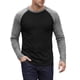 thumbnail image 1 of INSPIRE CHIC Camiseta de Hombre Raglán de Manga Larga Cuello Redondo Casual Camisetas de Béisbol M Negro, 1 of 6