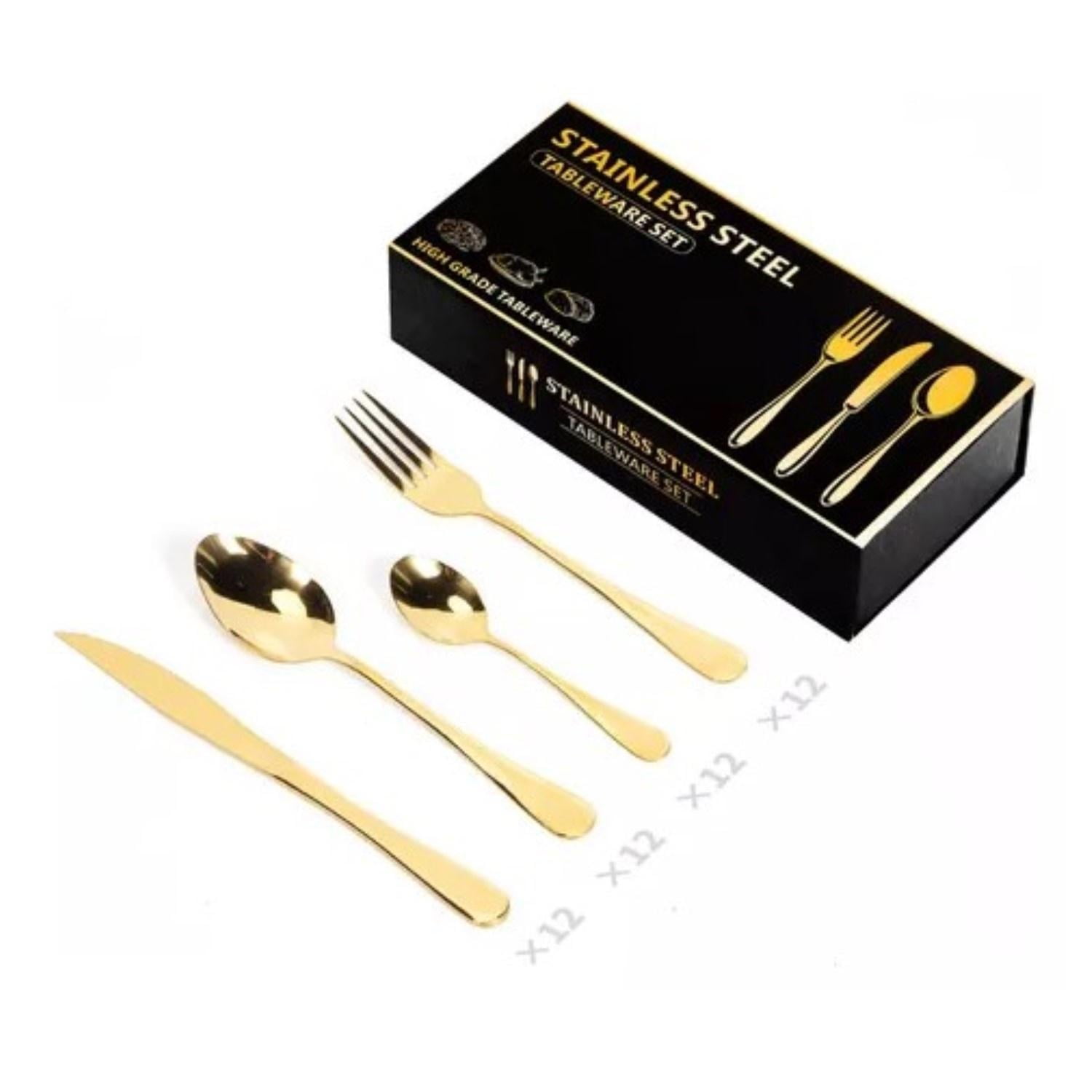 Citotools - Set 48 Piezas Cubiertos Cuchillería Acero Inoxidable