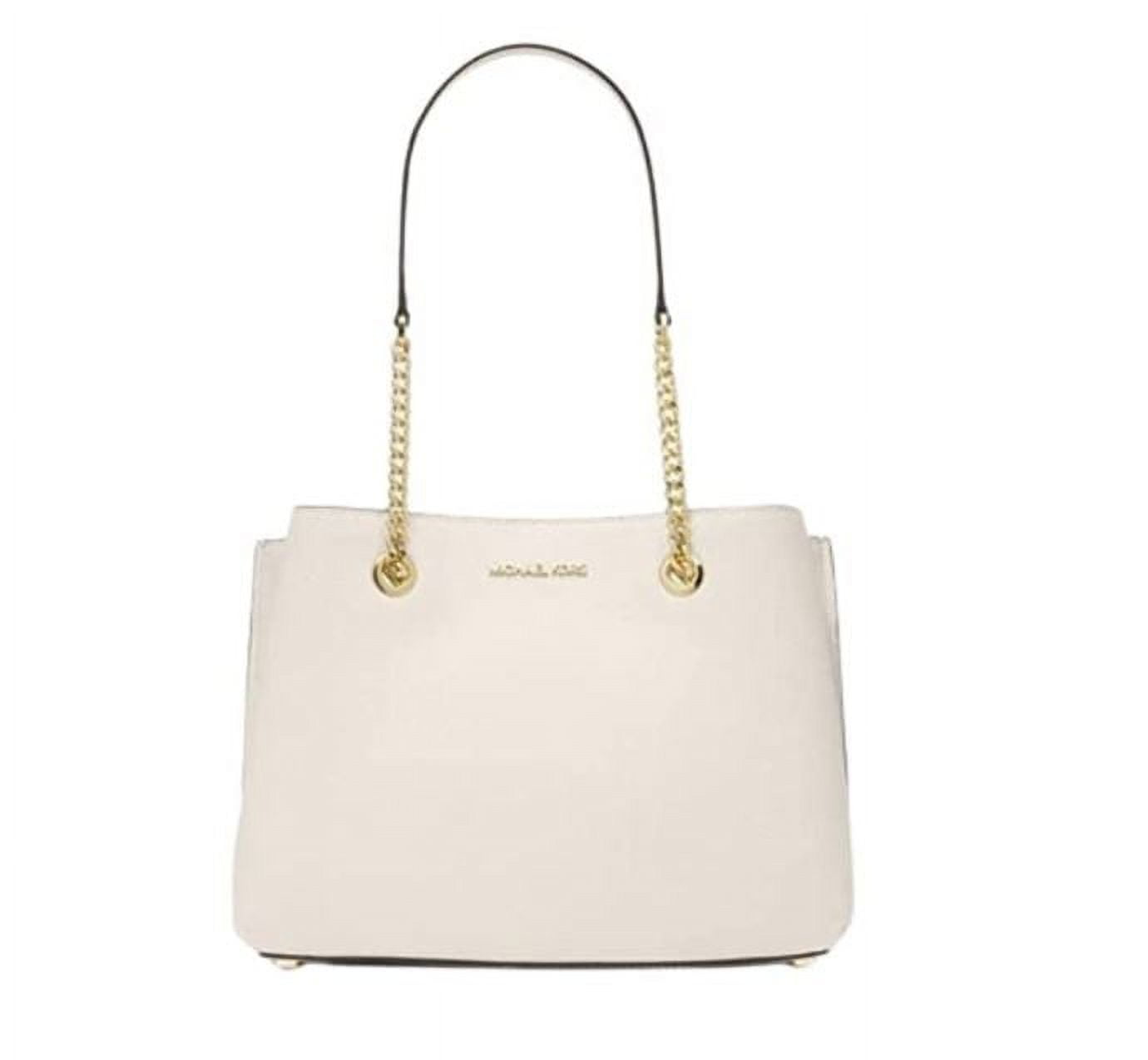 Cartera Michael Kors Teagan Cuero Granulado Crema Claro